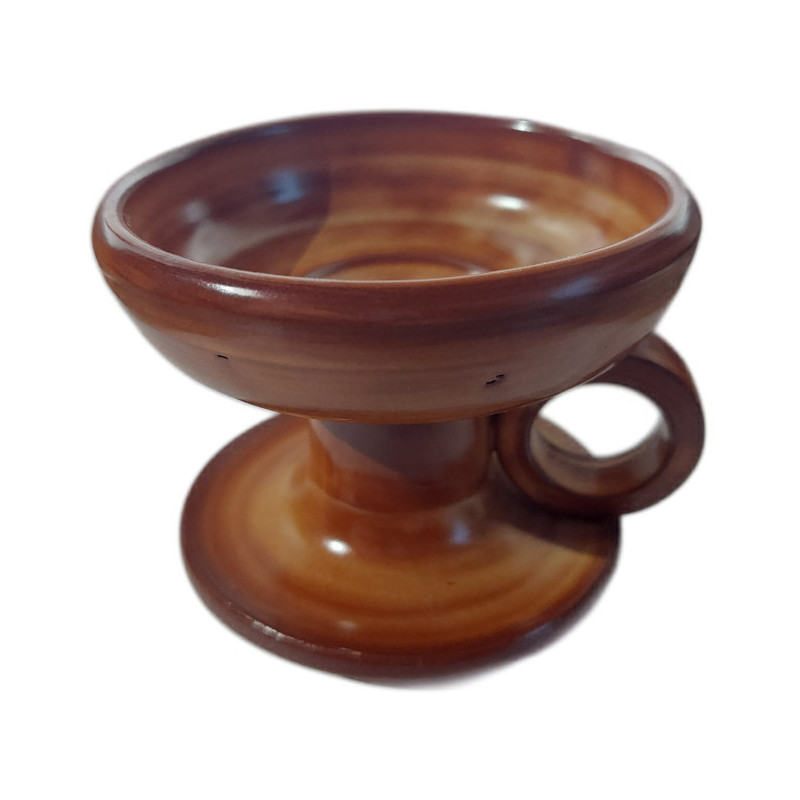Hnědá keramická kadidelnice – ruční práce z Řecka