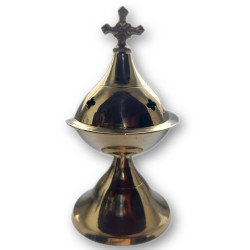 Kadidelnice Perského Ducha s Křížkem: Elegance v Zlatém Lesku