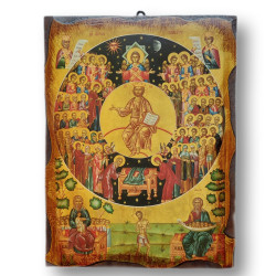 Ikona "Všichni Svatí" s vyřezávaným rámem