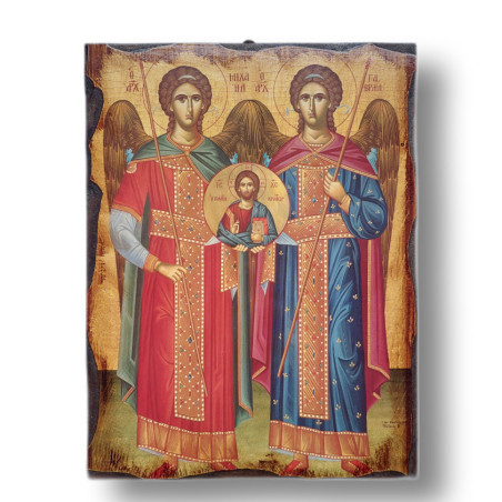 Řecká ikona Archanděl Michael a Gabriel II