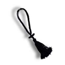 Čotky s 50 Uzly a Průsvitným Černým Korálkem, 26 cm