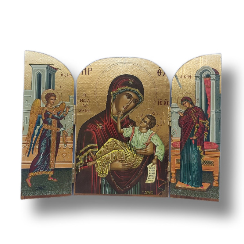 Triptych: Panna Maria s Kristem a Andělem Gabrielem