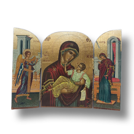 Triptych: Panna Maria s Kristem a Andělem Gabrielem