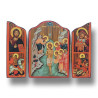 Triptych: Křest Páně s ikonami Krista Vševládce, sv. Jiří, Panny Marie a sv. Demetria