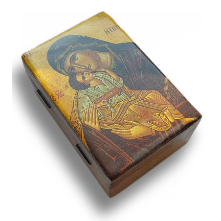 Dřevěná Krabička s Ikonou Panny Marie