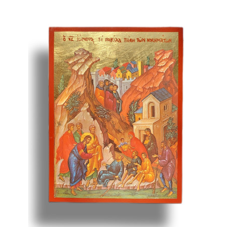 Byzantská Ikona Uzdravení Od Narození Slepého