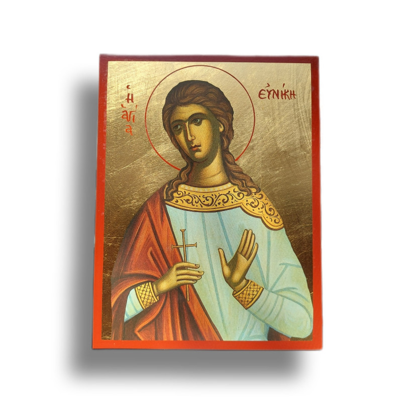 Ikona Svaté Euniky na Pozlacené Dřevěné Desce