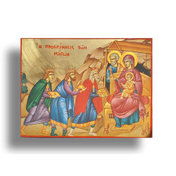 Ikona Navštívení Tří Králů s pozlaceným podkladem