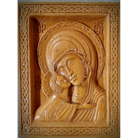 Vosková Ikona Panny Marie Bolestné s Kristem