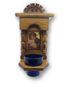 Dřevěné ikony se skleněným olejovým pohárem – pro modlitbu v tichu a světle